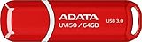 ADATA USBメモリ 64GB USB3.0 キャップ付 レッド AUV150-64G-RRD
