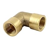 uxcell 真鍮　90度　エルボー　 1/4"PTメスー 1/4"PTメス　パイプ　取付け　カプラー