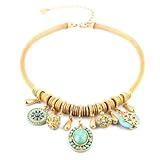 ミックスチャームのーチョーカーネックレス ミントグリーン