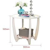 HAIZHEN テーブルウッドコーヒーテーブルセットサイドサイドテーブルウッドレッグ2サイズ/ 2カラー ( 色 : Milky , サイズ さいず : 66センチメートル )