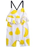 [Vaenait Baby]100%綿ベビー服ロンパースつなぎ肌着カバーオールフード付き Lemon Fruits L