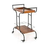 錬鉄製トロリーホテルのモバイル配送カート純木製ワインカート家庭用ロックローラーキッチンラック多機能アメリカンサービスカート2サイズ