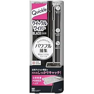 クイックルワイパー ブラックカラー フロア用掃除道具 本体+シート1種類(STRONG) 軽い力でスイスイかんたん! 汚…