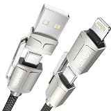 RAVIAD 4in1 充電ケーブル マルチ 3A USB Type C ケーブル iPhone 充電コード 60W PD USB C ライトニング充電ケーブル usb-c 高速充電 タイプc 充電コード タイプc ライトニング iPhone16/15/14/13ProMax/12mini/11/XR/XSMax, GalaxyS24/S23,Xperia,Huawei,Xiaomi-1M