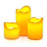 【3個セット】AGPtEK LEDキャンドルライト 電池式 蝋燭ライト 着火不要 煙なし 安全便利 ろうそく リアル感 癒し 雰囲気 装飾用 クリスマスや誕生日パーティー、結婚式、記念日、自宅 飾り 