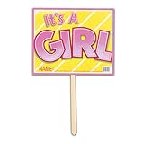 Beistle 55914 It 's A Girl Yard Sign、12-inch by 15インチ