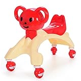 夢の空 大人気おもちゃ！可愛い動物ベビーウォーカー 車 赤ちゃんつかまり立ち　歩くことを勉強するスクーターおもちゃ ホイール音楽付き レッド