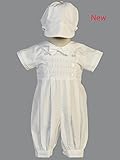 Lito 新生児コットンセレモニーロンパース Isaac 帽子付 退院着 お宮参り 写真撮影 Isaac (3-6ヶ月)