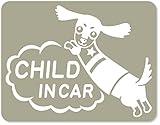 imoninn CHILD in car ステッカー　【マグネットタイプ】　No.38　ミニチュアダックスさん　（グレー色）