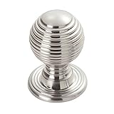 指先デザインソリッドQueen Anne茂っ/ Beehiveキャビネット食器棚ノブ – サテンクローム( 23 mmノブ/ 25 mmローズ) by chivrose Ltd