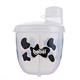 Lovoski 赤ちゃん　携帯　食事　ロータリー　粉ミルク　フード　保存容器　ボックス　3格分け　耐熱性　全3色 - 白