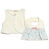 【SiShuNon/シシュノン】フェミニン花柄スタイ付パイルベストセット ギフト スタイ ベスト ベビー 花柄 女の子 F 15 ホワイト