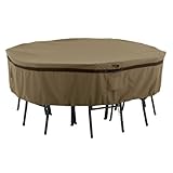 Classic Accessories 55-216-032401-EC Hickory Heavy Duty Round Patio Table & Chair Set Cover, Medium 