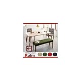 天然木北欧スタイルダイニング【Kulm】クルム 4点セットチェア：ダークBR×ベンチ：BE