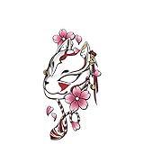 [COCOLU] ステッカー 車 バイク ヘルメット きつね (ななめ向き) デカール カーステッカー 防水