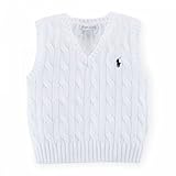 【並行輸入】RALPH LAUREN(ラルフローレン) コットン ニット ベスト Vネック ケーブル編み ベビ－ 男の子 子供服 24ｍ（85～90サイズ）