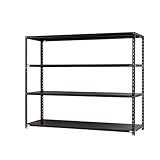 スチールラックのキタジマ NC-1800-15 幅180×奥行45×高さ150cm 4段 ブラック 70kg/段