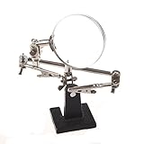 SODIAL 虫眼鏡　サードハンドはんだ付けスタンド　拡大ツール　シルバーキャップ付き