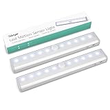 led センサーライト Tabiger 人感センサー led ライト マグネット付き 10led 台所 玄関 階段 クロゼットに最適 電池式 昼白色 ２個セット