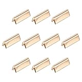 uxcell コードクランプ ブックマークピンチ リボン端部圧着クランプ レザーウェブビング用 DIYクラフト用 金色 21mm 24個入り