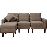 山善(YAMAZEN) ポケットコイルクッション カウチソファ(分割式) FOC-165 カーキ(DBR)