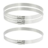 uxcell ホースパイプクランプ　クリップファスナー　ステンレススチール118mm?140mm　3個入り