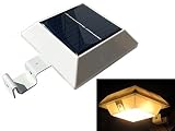 ソーラー ガーデンライト　フェンスライト 外灯　人感センサー付 SMD LED (イエローLED)