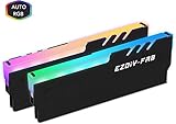 EASYDIY PC用 RAM 冷却 メモリクーラーヒートシンク RGB LEDライト効果-黒...