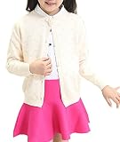 ZKKK 子供カーディガン 女の子　かわいい ベビー　綿　長袖　お出かけ　通学　通園　普段着　自宅着 　防寒　ファションジレー　ラウンドネック　春　秋　冬　カジュアル　無地　パールボタン