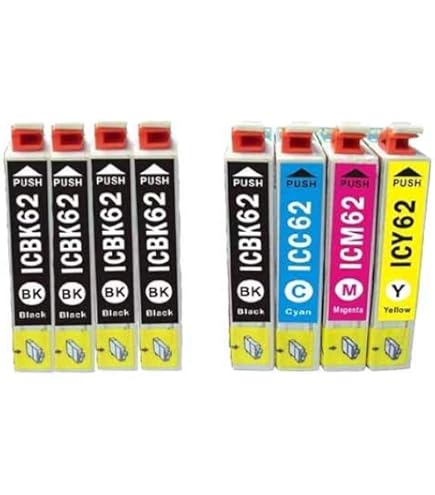 EPSON インクカートリッジ 62型 4色×4個セット・ブラック× 2個 Amazon.co.jp: エプソン EPSON IC62 (IC4CL62) 互換インクカートリッジ