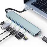 【2024新改良】Veeiid USB C ハブ 7-IN-1 USB3.0 Type ドッキングステーション 変換アダプタ【4K HDMI出力/PD 100W 急速充電 /5Gbps高速データ転送/USB-A/MicroSD & SDカード スロット搭載】 ラップトップ/タプレット/スマホ/テレビ デバイス対応 MacBook Pro iPad Pro対応 シルバ lllk-48