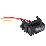 ヒューズボックス ブレードヒューズボックス ヒューズボックスホルダ 6本 汎用 中型ブレードプラグインヒューズ（ATC / ATO）に適用 ブラック