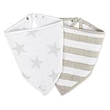 [正規輸入品](エイデンアンドアネイ)aden+anais　モスリン バンダナビブ よだれかけ 2枚入り/C.ブラウン