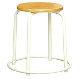 ルネセイコウ ラウンドスツール(外リング付) ナチュラル/ミルキーホワイト RW-4W