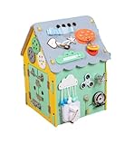 Apaeofl早期教育ブルービジーハウスビジーボード木製モンテッソーリロック解除とピアノ集中トレーニング子供のおもちゃを教える 1 2 3歳 誕生日プレゼント 玩具 女の子 男の子 子供のおもちゃ 木のおもちゃ 指先の知育 早期開発 (モンテッソーリ カラーブロック ビジーハウス (Bluetoothモデル))