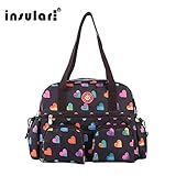 MolySun INSULAR多機能大容量マザーバッグ（内袋ジッパー付）花柄プリントナイロンハンドヘルドミイラバッグ