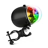 Ruanyi 3W LEDカラフルな自転車ディスコDJエフェクトステージライトミニポータブルUSB Rechargable RGB回転ライト自転車クリップ