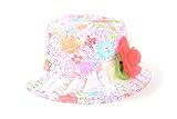 トムトムデザイン ベビー帽子 女の子 花柄 コサージュ UV＆熱中症予防 春 夏 (オレンジ)
