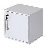 快適ホームズ 収納家具 キューブボックス 鍵付き ホワイト 96976