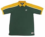 MLB Oakland Athletics Color Blocked Polo With Lined Miniメッシュパネル M グリーン