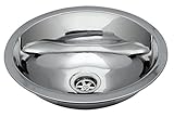 Ambassador Marine Oval Stainless Steel Round Bottom Ultra Mirror Polished Finish Sink, 13 1/4-Inch L