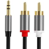 3.5mm 2RCA 変換 ケーブル 3.5mm to 2RCA 変換 ケーブル 3.5mm オーディオ ケーブル 1m 互換ノートパソコン デスクトップパソコン スマートフォン タブレット MP3 オーディオ アンプなど