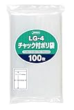 ジャパックス チャック付き ポリ袋 透明 縦34cm×横48cm×厚み0.04mm 収納袋 しっかり閉まる 強力チャック 100枚入 LG-4