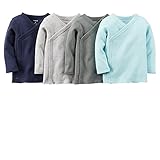 Carter's （カーターズ） :: 新生児 肌着 長袖 4枚組 男の子 綿100% :: 4-Pack Long-Sleeve Side-Snap Tees :: 6M (61-67cm) :: 