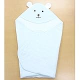 耳付クマさんパイルキルトアフガン　80×80ｃｍ　日本製 (サックス)