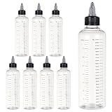 BENECREAT 8個セット230ml目盛りドロッパーボトル ツイストキャップ クリアボトル グルー オイル 水絵具 液体容器 滴瓶 クラフト