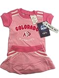 Outerstuff公式ライセンス2ピースセット幼児0 to 3月Colorado Buffaloesベビー女の子ピンクワンジーロンパースクリーパーwith Matchingスカート