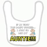 BABY BIB 1065 PINK RIM IF AT FIRST YOU DON'T SUCCEED I GO ASK MY AUNTIE QUALITY FUNNY BABY BIB by SI