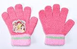 【ディズニーPrincess】キッズ　キャラクター手袋　ニット５本指タイプ　サーモンピンク