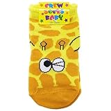 [新生児足首靴下]ベビークルーソックス/GIRAFFE FACE/キリンフェイス